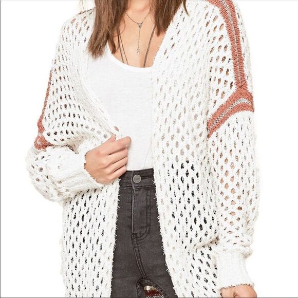 𝅺amuse Society Malita mesh knit open cardigan size XS/S - Picture 9 of 9